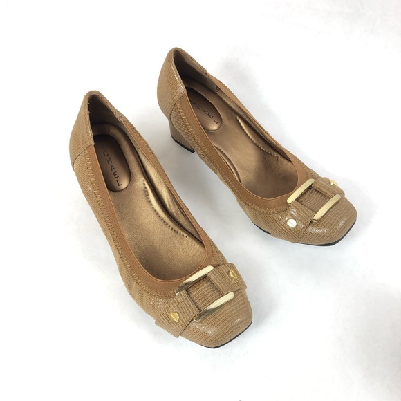 Michael Women’s Brown Snake Print Block Heels Size 8M - Picture 2 of 13